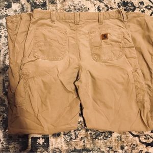 Mens Carhartt Khaki Carpenter Pants Size 36x36